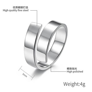 Image of thu nhỏ Unisex Minimalist style lightning opening ring personality hollow titanium steel ring qf053 #4