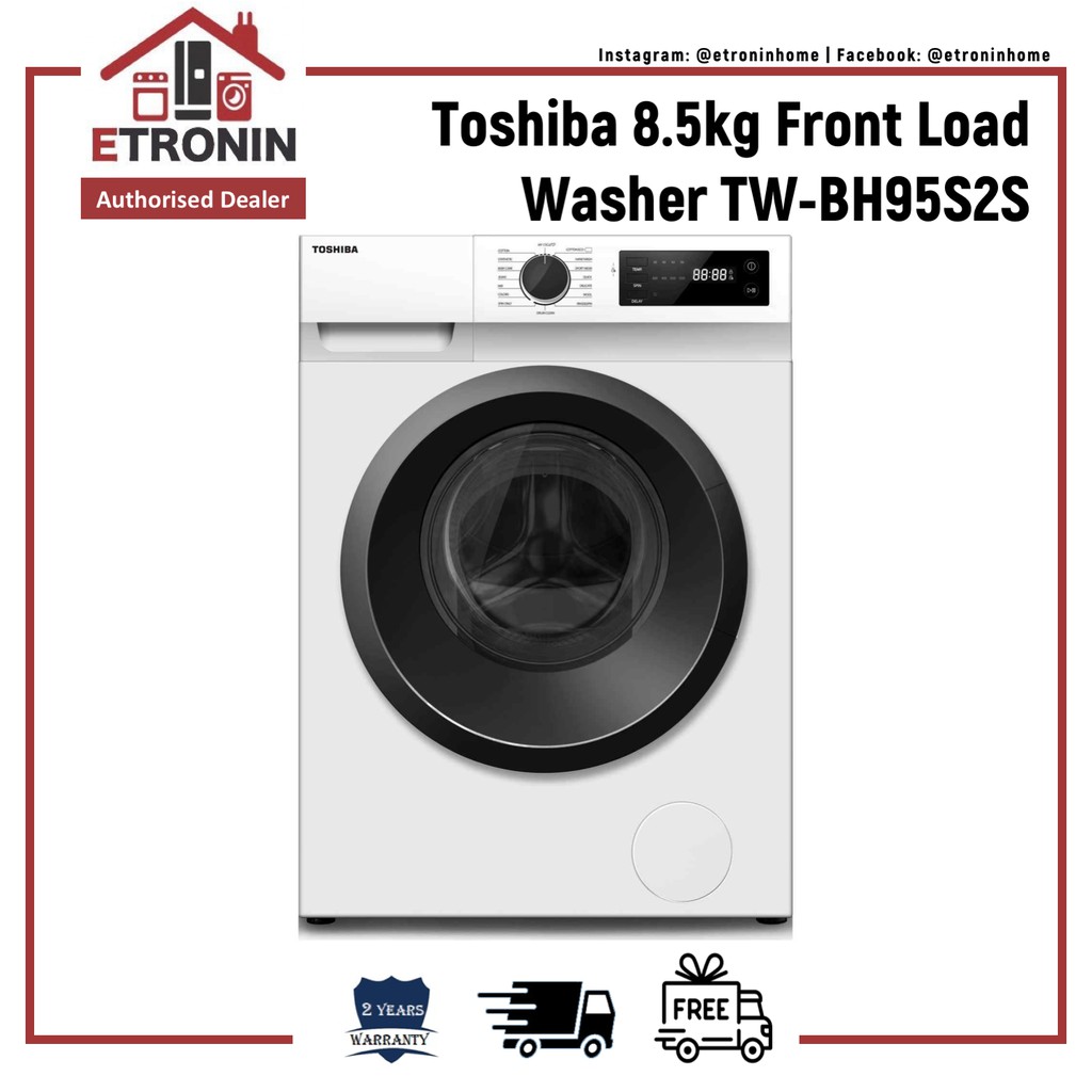 Toshiba 8.5kg Front Load Washer TWBH95S2S Shopee Singapore