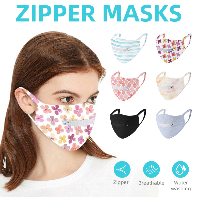 Unisex Zipper Face Mouth Mask Washable Ultrathin Breathable Mesh Mouth