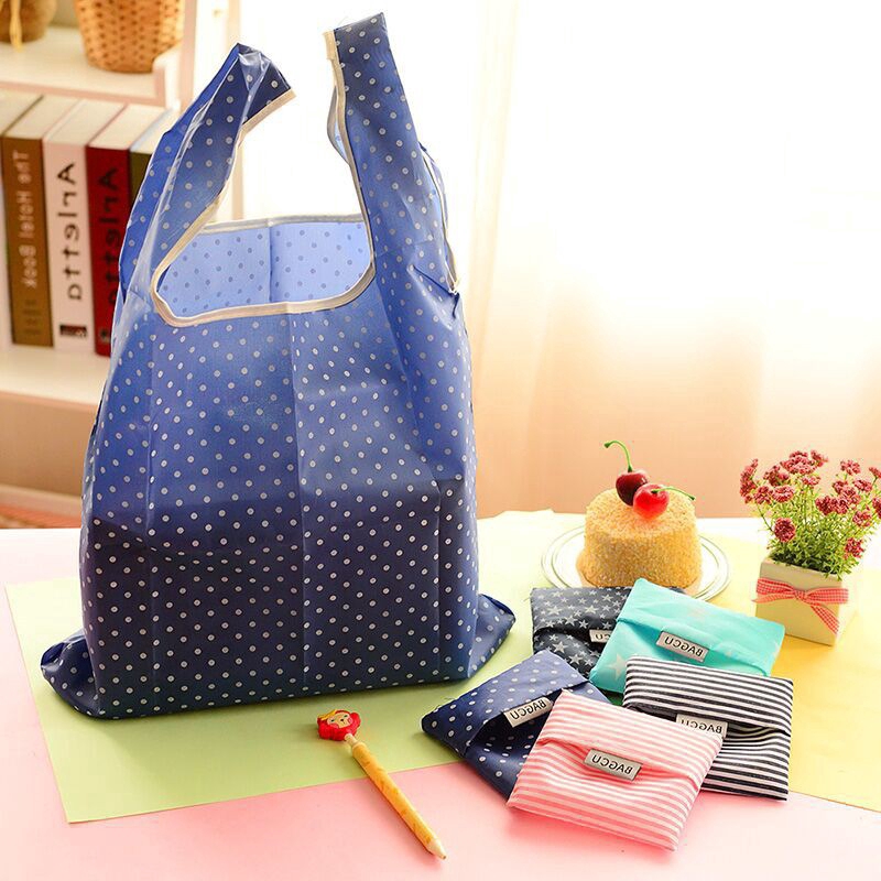 Cute Lady Foldable Recycle Bag, Reusable Tote Shopping Bags Shopee