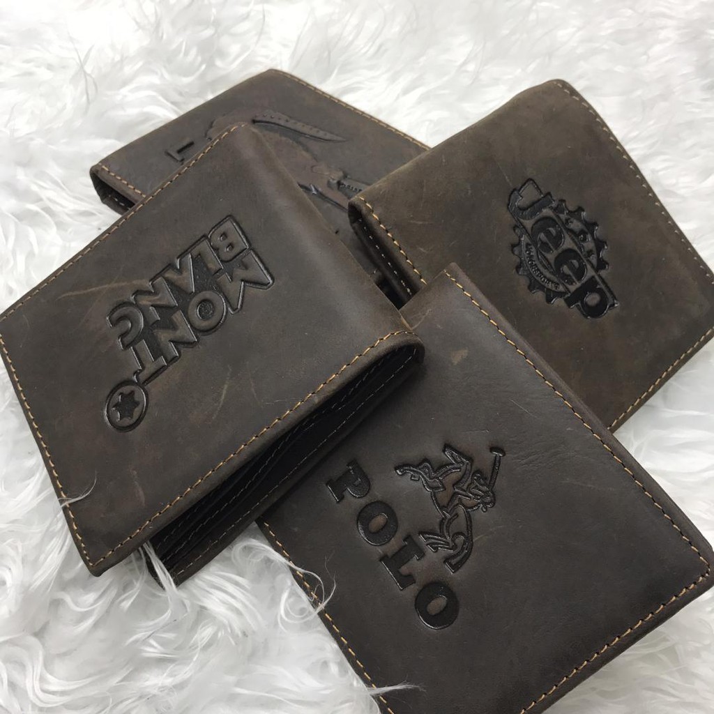 100 Kulit Lembu Dompet  Lelaki Genuine  Leather  Zip Men 