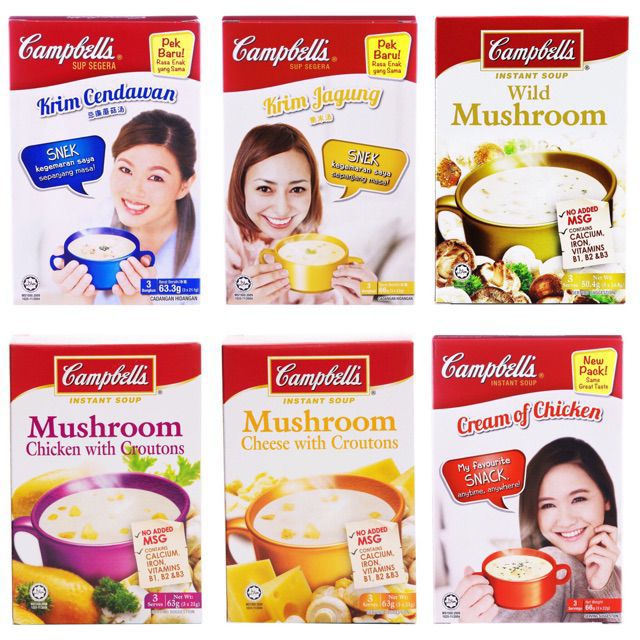 Shop Malaysia Campbell S Mushroom Instant Soup Assorted Flavors 1 Pack 3 Mini Packets Sup Shopee Singapore