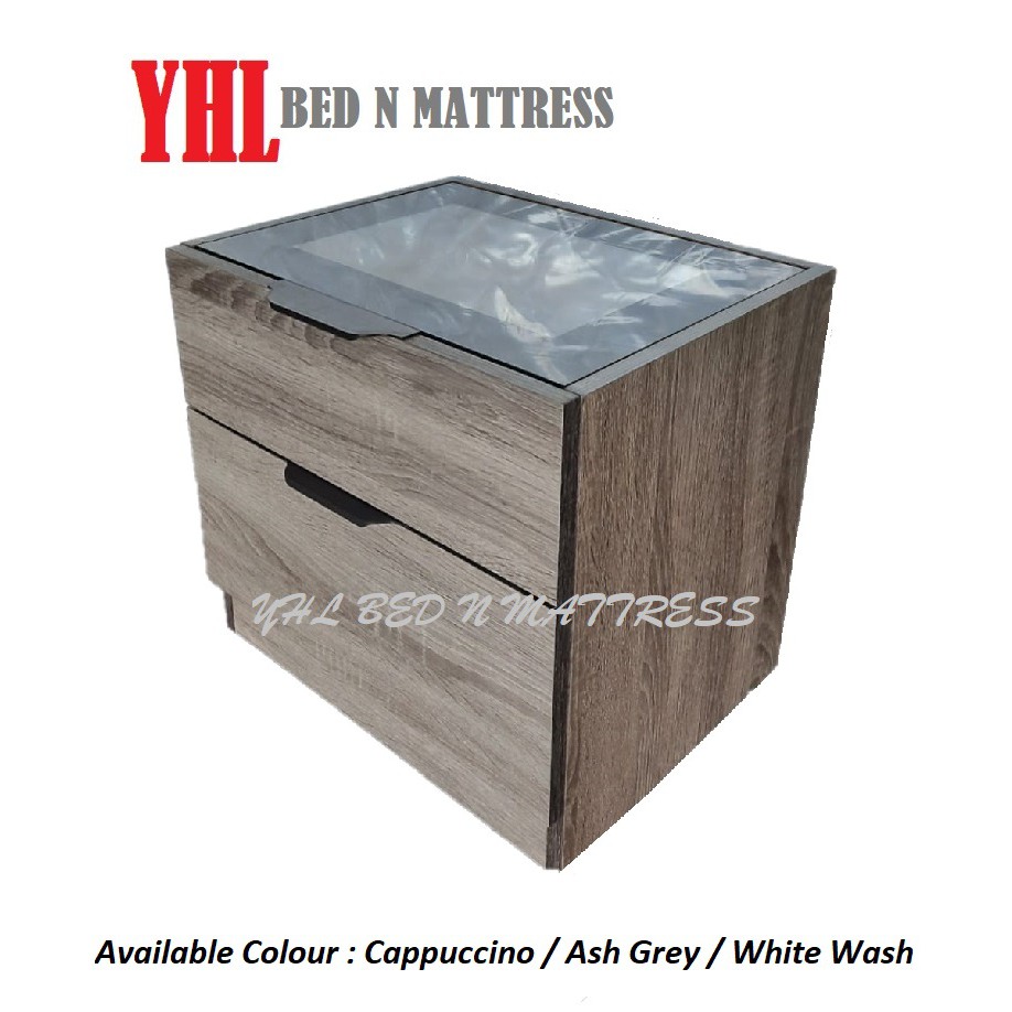 YHL Kings Bedside Table / 2 Drawers (Available In 3