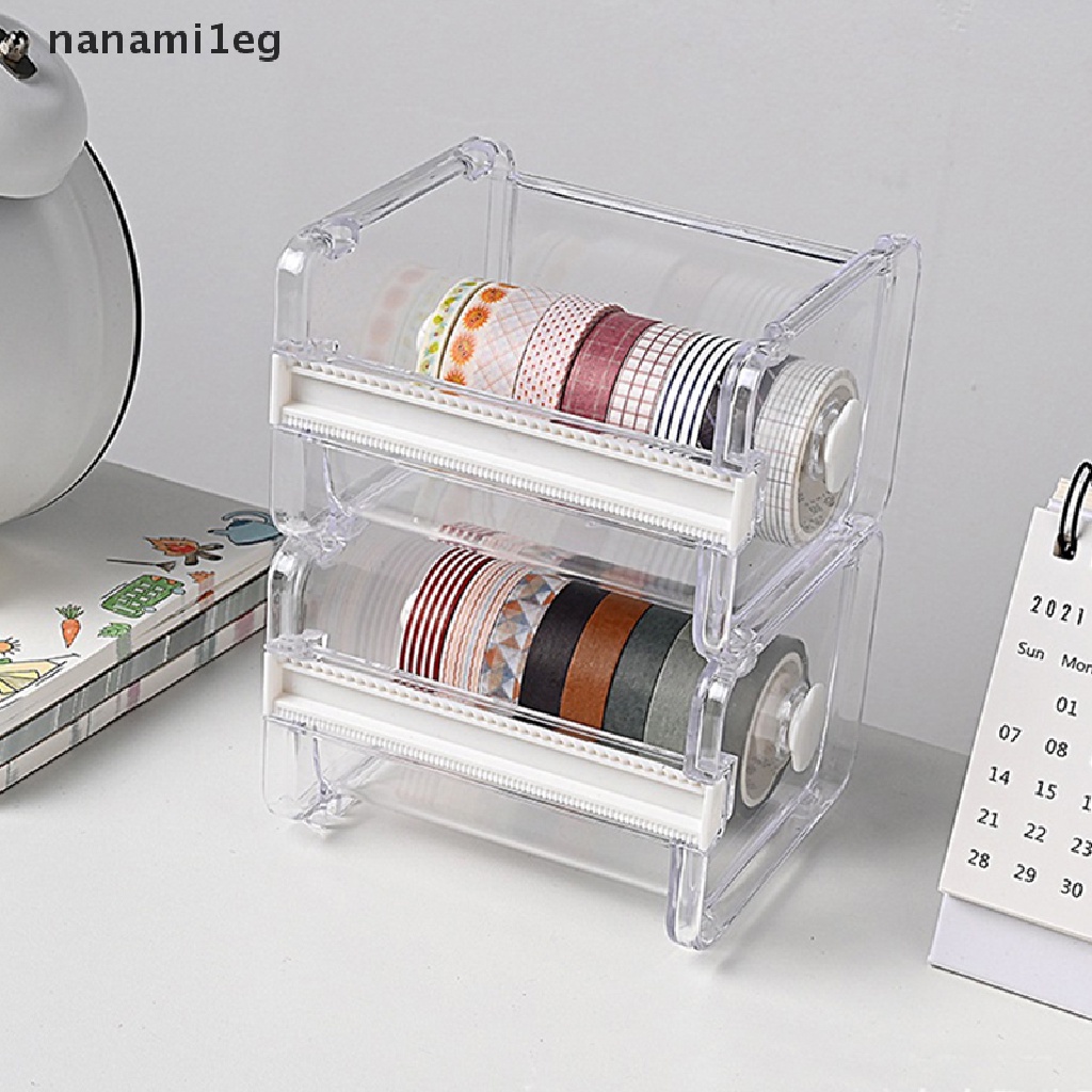 Mini Draagbare Washi Tape Dispenser, Plastic Tape Cutter Tool, Snoep Kleur Masking Tape Cutter Clip Type, Tapes Cutter Holder Stand voor Home Office School, Willekeurige Kleur(Willekeurige kleur