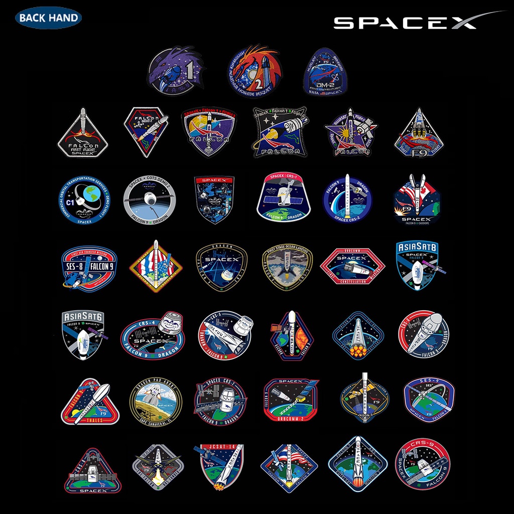 Logo embroidery- Falcon 9 Space X -Machine Embroidery Design Embroidery Files Instant Download Embroidery Patterns