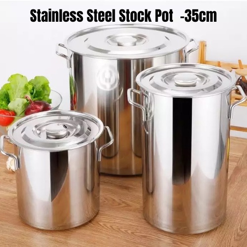 Stainless Steel Stock Pot Soup Pot Periuk Sup 35cm 33l Shopee Singapore