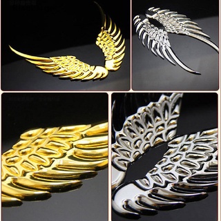 [RiseLarge] 1pair Car Auto Motorcycle Body Sticker 3D Eagle Angel Wings Badge Metal Decals ♨On