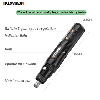Komax Electric Grinder Small Hand-held Grinder Jade Wood Carving Electric Polishing Artifact Cutting Carving Tool Mini Electric Drill #2