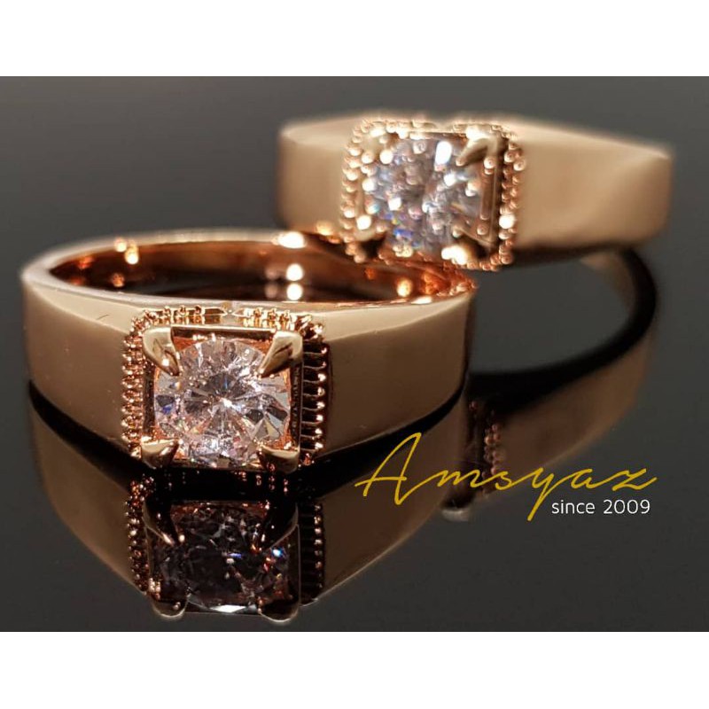 Men S White Stone Ring Is Already Stock 18k Shopee Singapore