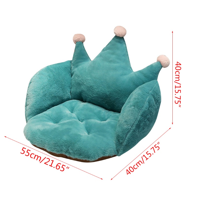 RAN Cat Winter Bed Solid Color Crown Shaped Pet Plush Pillow Stuffed Seat Cushion