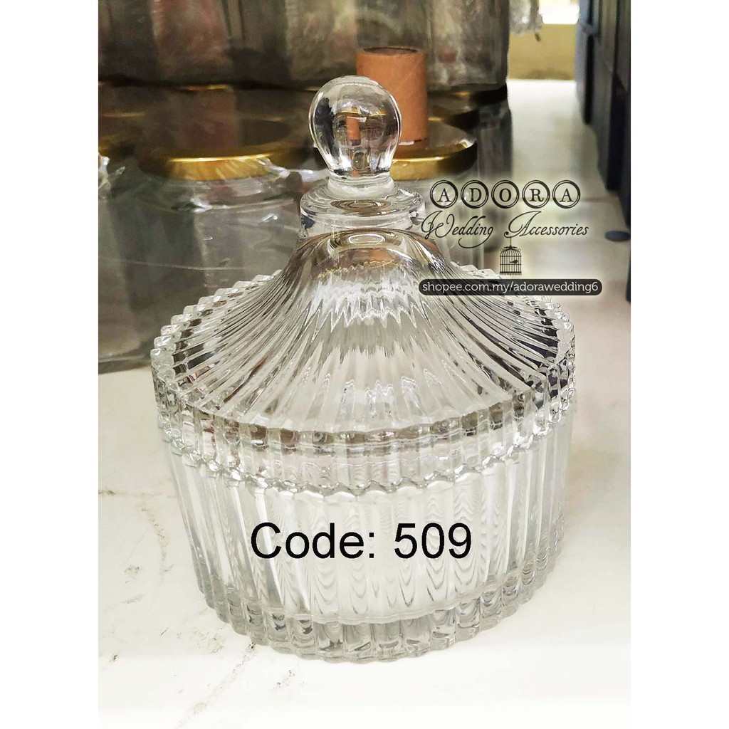 Bekas Kaca Gula Coklat Crystal Candy Glass Jar Sugar Bowl Wedding Doorgift Kuih Raya Kahwin Souvenir 小水晶玻璃容器 Shopee Singapore