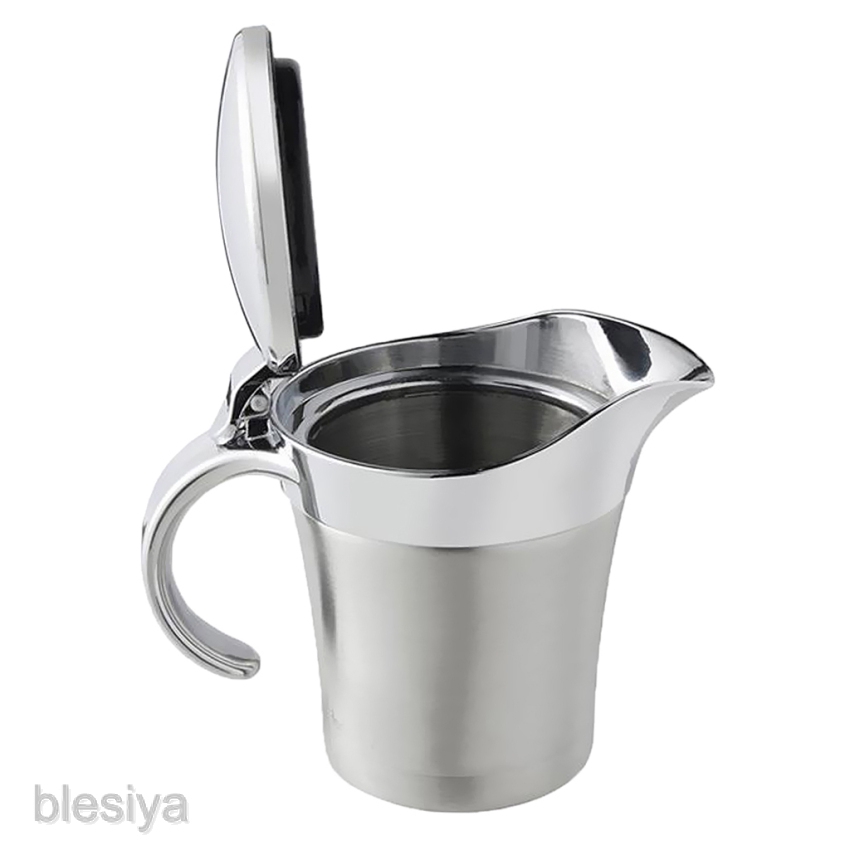 Custard Jug Boat Milk Gravy Wall Stainless Thermal Sauce Steel Double ...