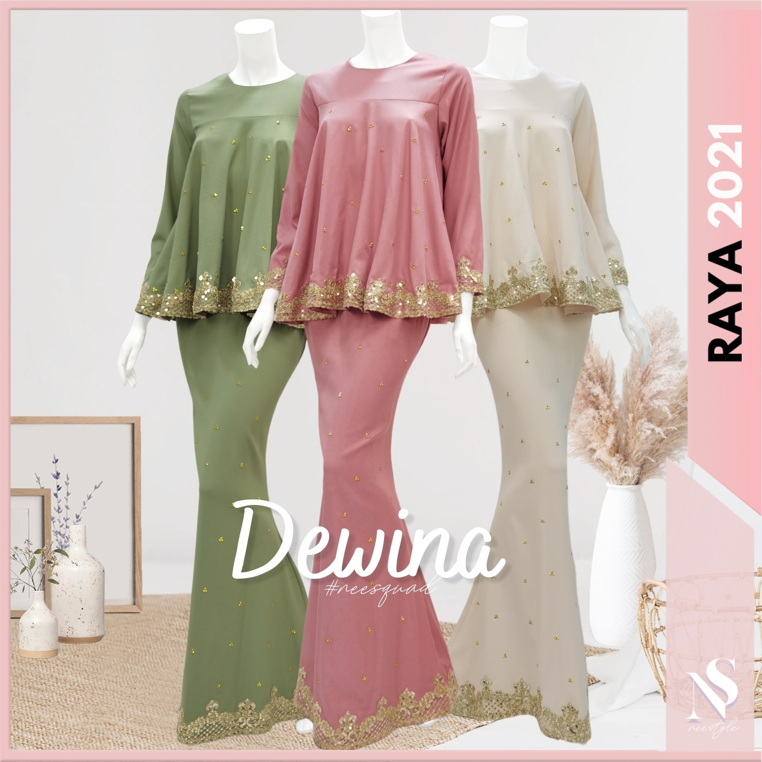 Baju Raya 2021 Dewina Baju Kurung Moden Babydoll Dolly Saree Lace Baju Kurung Mengandung Maternity Size S M L Shopee Singapore