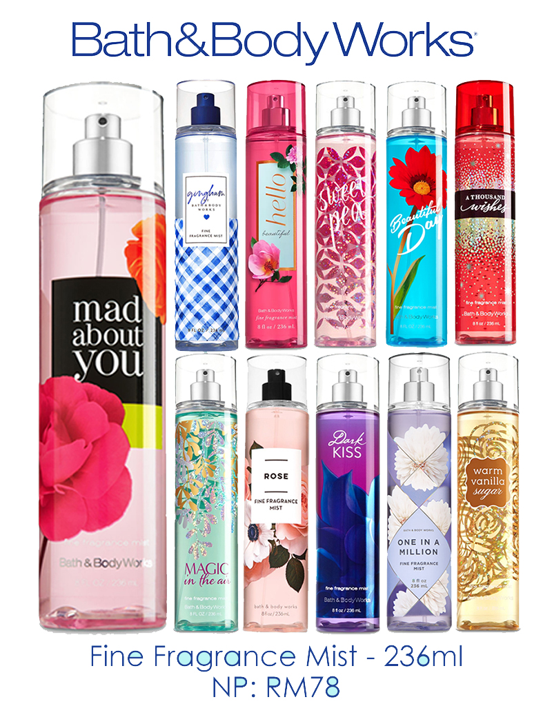 Shop Malaysia Bath Body Works Fine Fragrance Mist 236ml Shopee Singapore