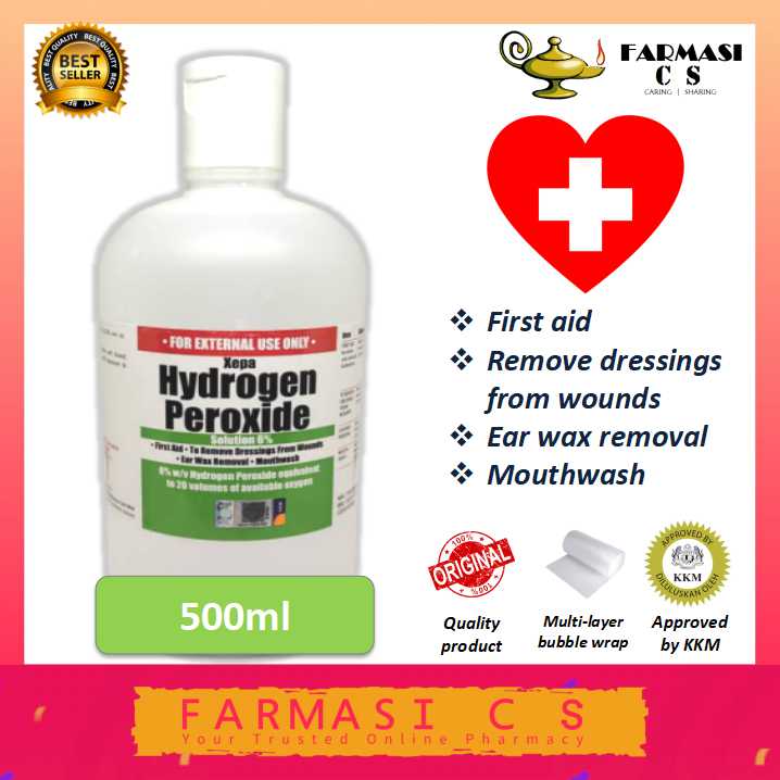 Xepa Hydrogen Peroxide 6 Solution 500ml Exp 04 24 First Aid Wounds Care Mouthwash Ear Wax Removal Shopee Singapore