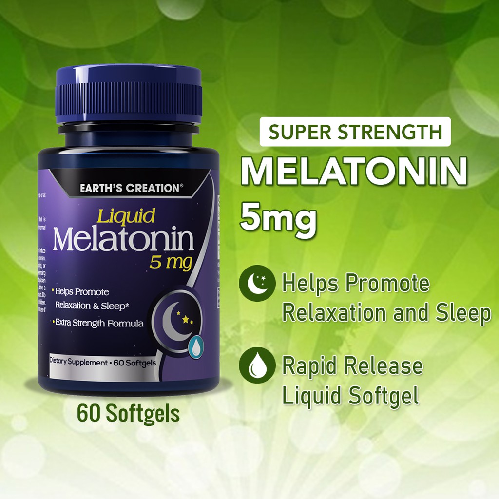 EC Liquid Melatonin 5mg - 60 Liquid Softgel - Melatonin Supplement ...