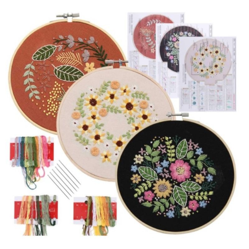 Cross Stitch Material Package DIY Embroidery Needlework Kits Practical