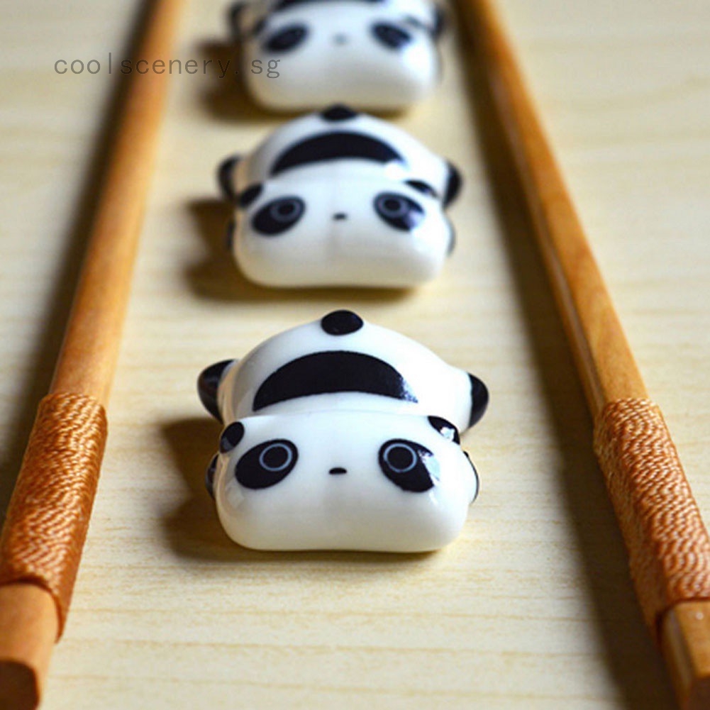 Ceramic Crafts Decoration Panda Chopsticks And Fork Placed Shelf