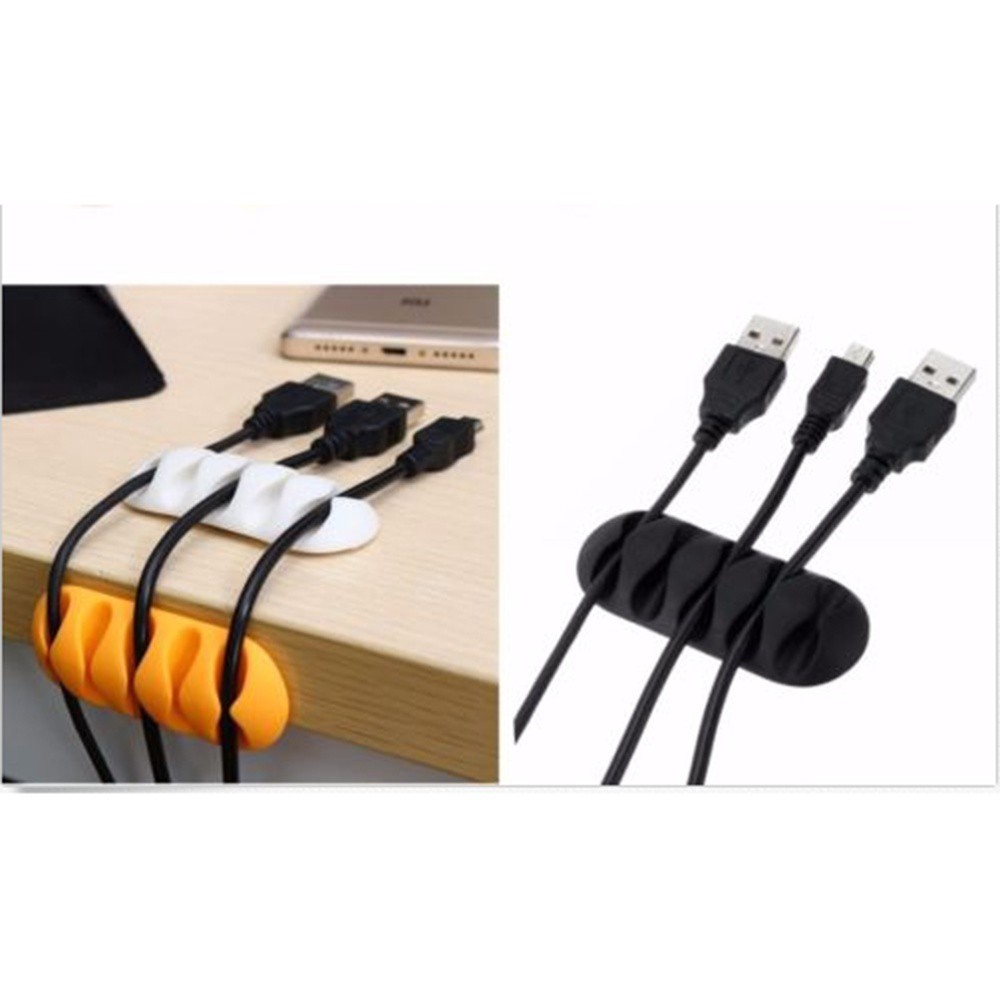 Desk Tidy Organiser Cable Drop Wire Clip Cord Lead Line USB Charger Holder Fixer 