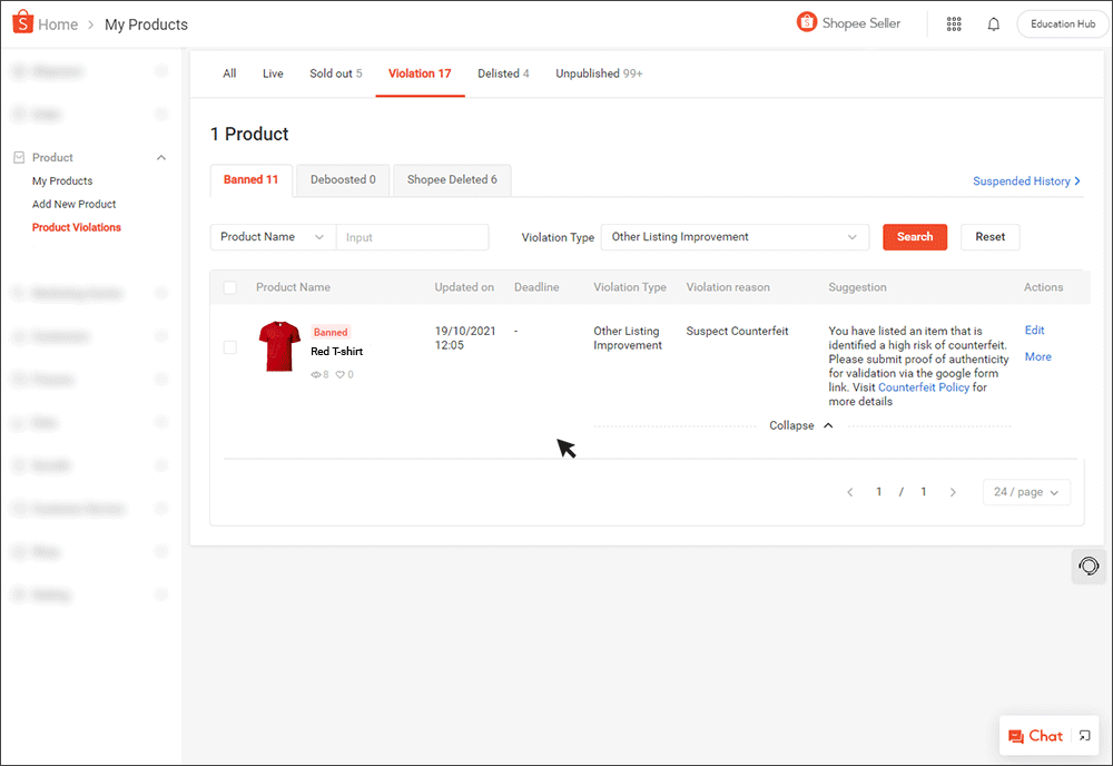 Checking Banned Listings Sg Seller Education Shopee
