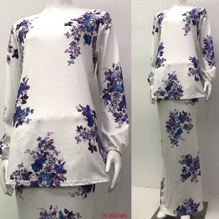 Nayla Z Baju Kurung Floral Design Long Sleeve Lengan Panjang Material Cotton Crepe T5959 Shopee Singapore