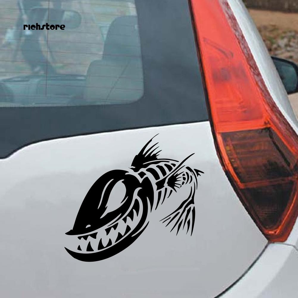Rich Fish Skeleton Skull Fishing Monster Car Window Vinyl Decal