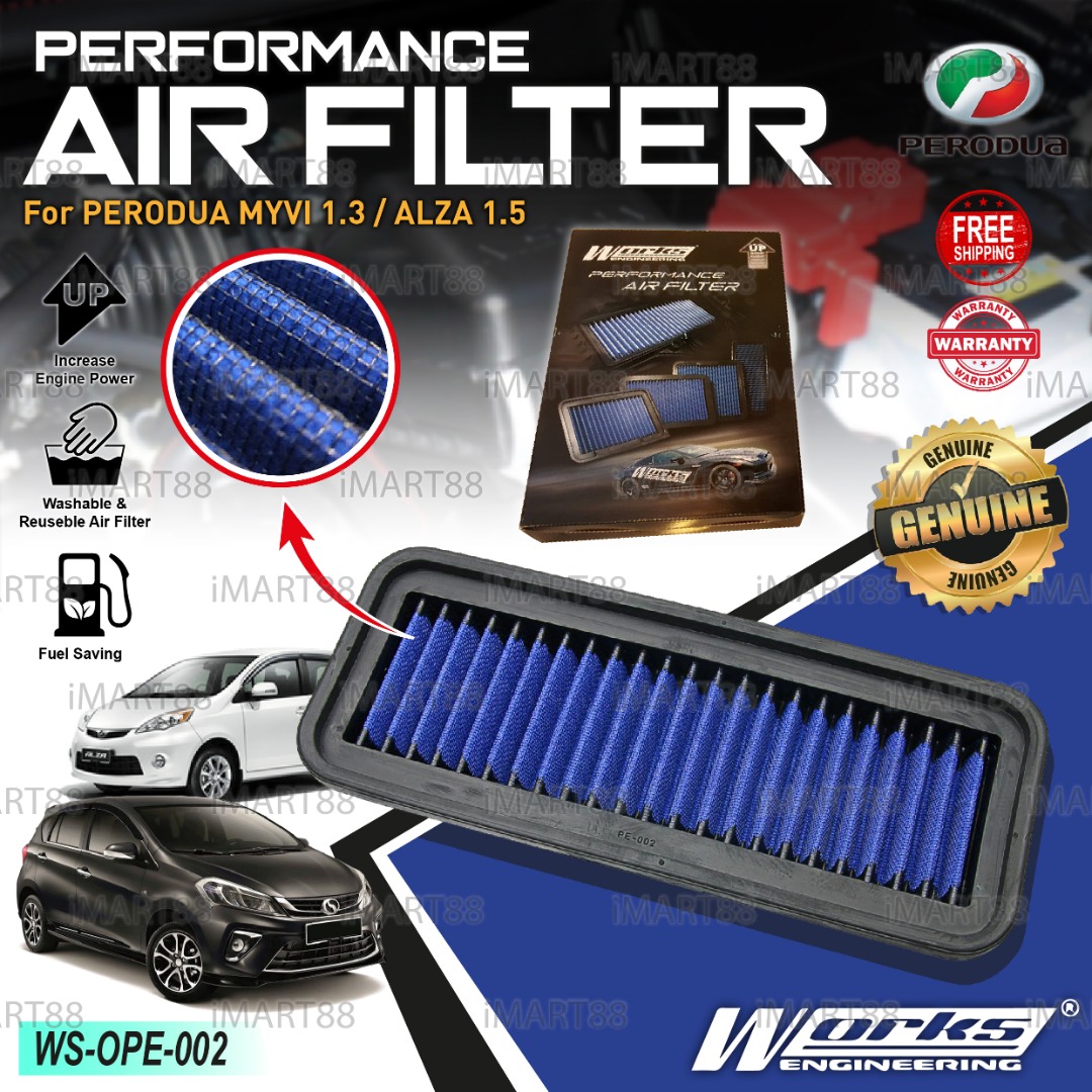 Shop Malaysia Perodua Myvi Alza Lagi Best Icon 1 3 1 5 2005 2020 Works Engineering Drop In Air Filter Performance Washable Add Hp Shopee Singapore