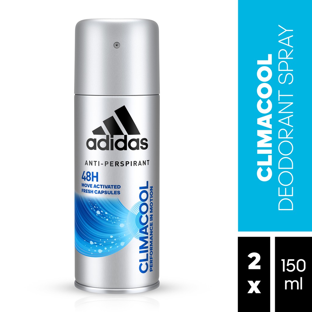 Adidas Climacool Anti-Perspirant Deodorant Spray for Men 48h x2 | Shopee  Singapore
