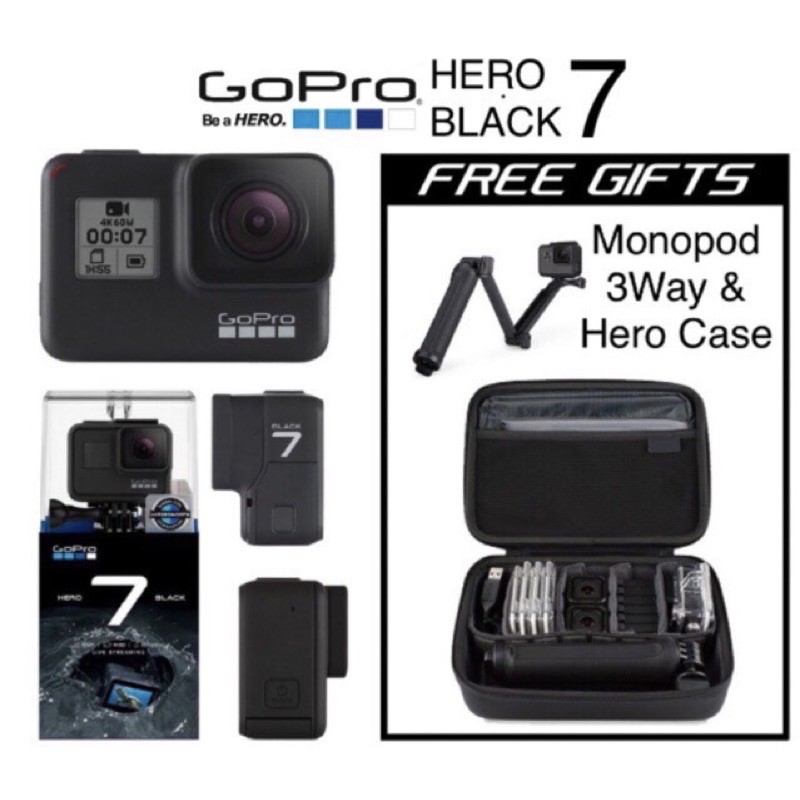 Gopro Hero 7 Black Warranty 1 Year 100 4k 60fps Action Shopee Singapore