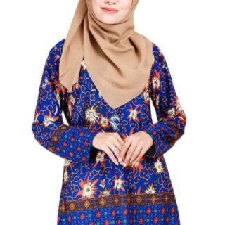 Blouse Flora Batik Flora Batik Front Zip Baju Muslimah Blouse Flora Batik Flora Batik Front Zip Baju Muslimah