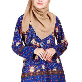  Blouse Flora Batik  Flora Batik  Front Zip  Baju  Muslimah 