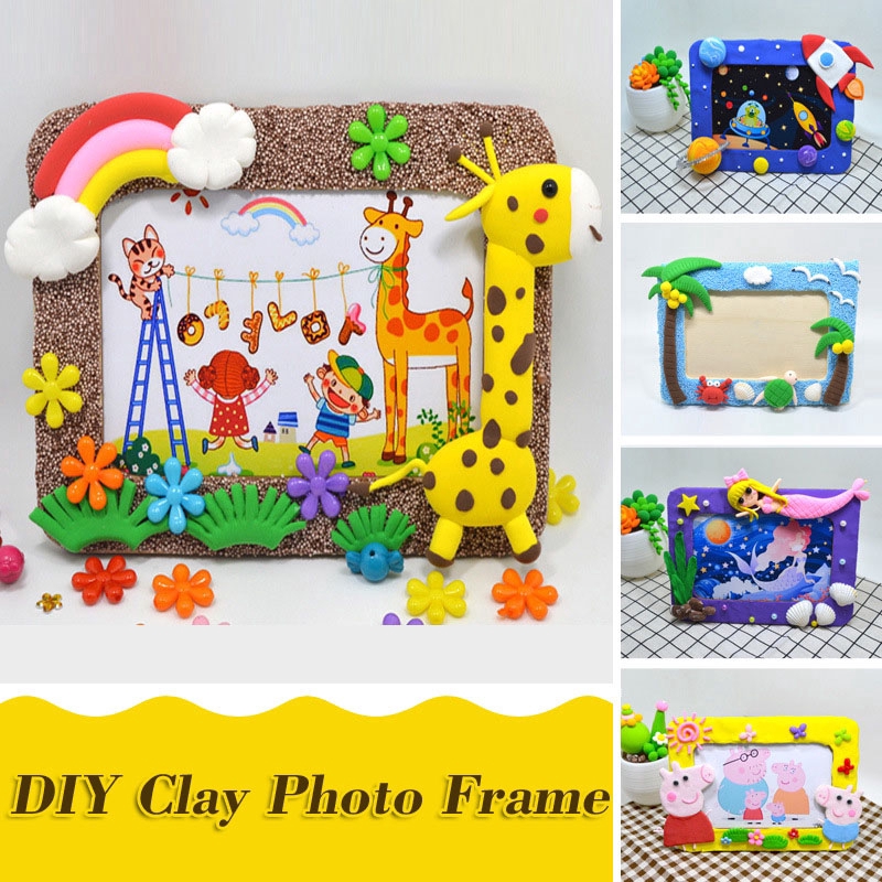 Download 8 Inch Children Diy Handmade Clay Photo Frame Painting Color Paste 3d Creative Photo Frame Material Package Shopee Singapore