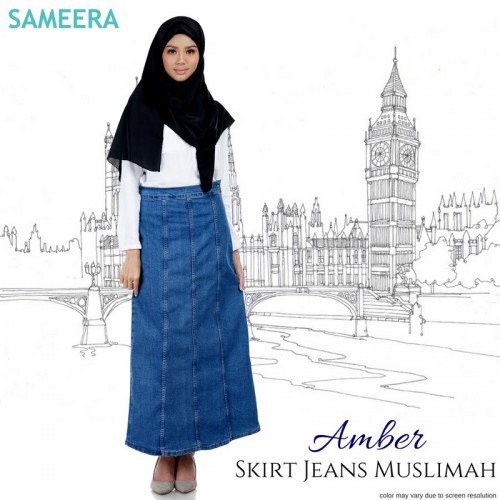 Skirt Jeans Muslimah Amber | Shopee 