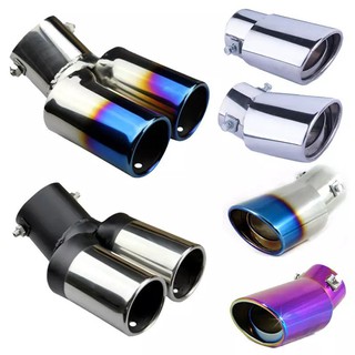 Car Round Exhaust Muffler Tip Stainless Steel Pipe Chrome Trim Modified Exhause Tail pipe Car rear wheel exhaust pipe