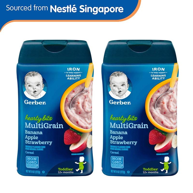 gerber hearty bits multigrain banana apple strawberry baby cereal