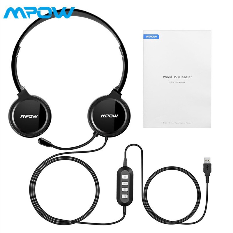 wired usb headset mpow