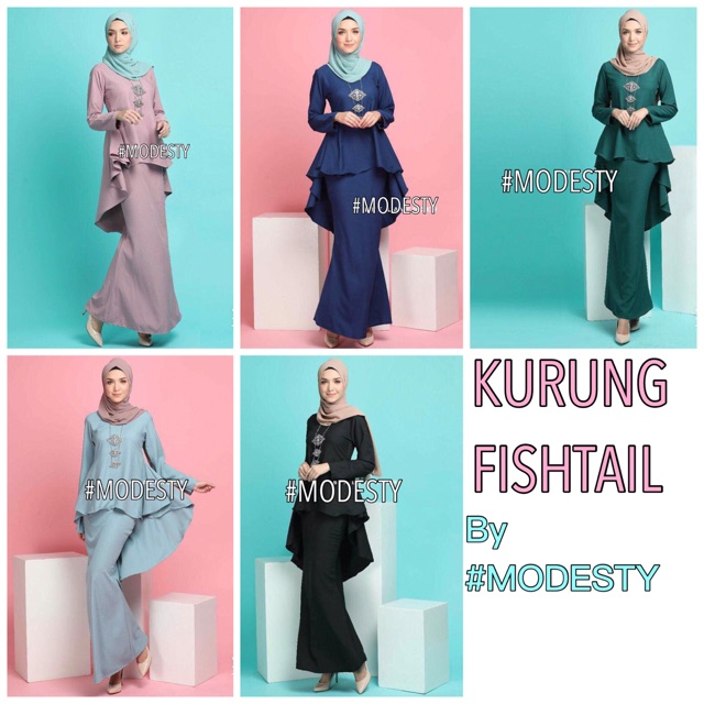 Ready Stock Kurung Fishtail Aryana Lucky Draw Baju Raya Shopee Singapore