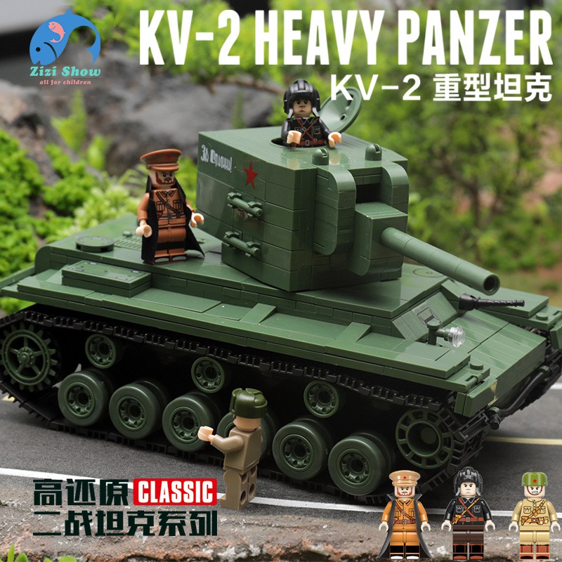 WW2 KV-2 Soviet Heavy Army Tank — Brick Block Army