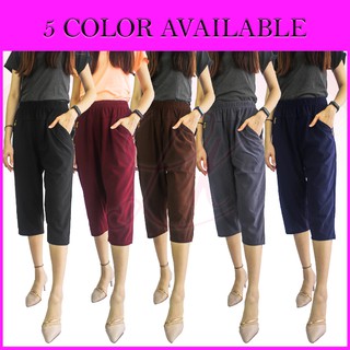 Image of thu nhỏ [Shop Malaysia] (harga borong) lady/women stretchable casual knee length pants 3/4 length zip pockets (3/4 panjang seluar perempuan) #0