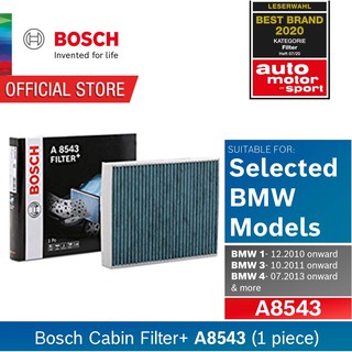 Bosch Cabin Filter Plus for BMW - Filter+ A8543 (Anti-allergic & anti-bacterial)