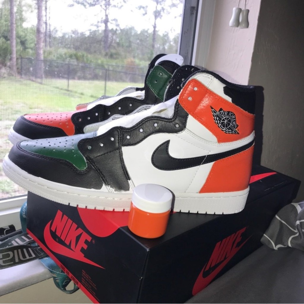 orange leather paint