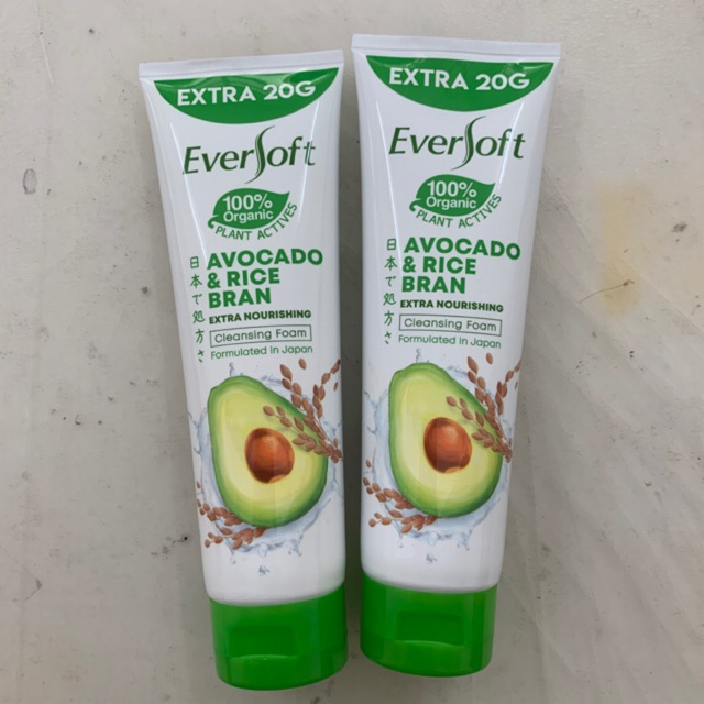 Eversoft Avocado & Rice Bran Oil Extra Nourishing Cleanser Foam 120g