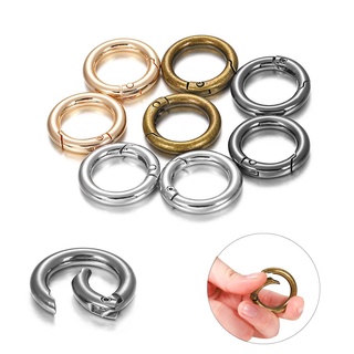 3pcs Retro Round Carabina Hook Snap Spring Keyring Clip Locking Buckle Gold 