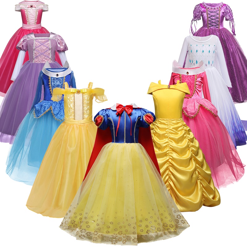 Princess Cinderella Rapunzel Dress Cosplay Costume For Baby Girl Birthday Dress 