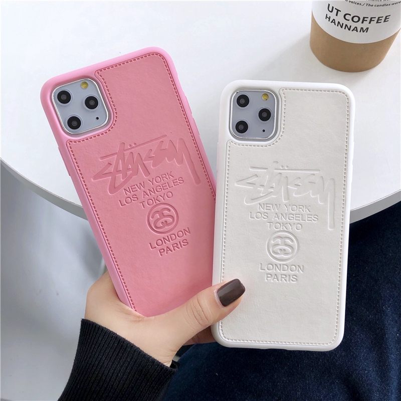 Case Iphone 11 Pro Max Soft Silicone Leather Stussy Pattern For Iphone 6 6s 7 8 Plus X Xr Xs Max Shopee Singapore