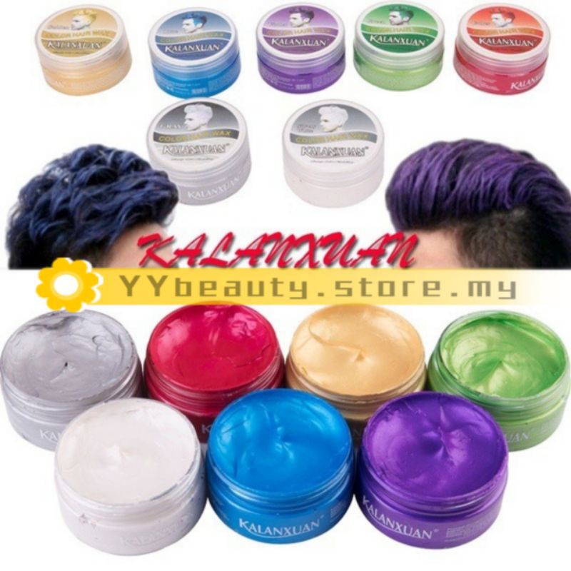 [Kalanxuan] Temporary Colour Hair Wax Silver Ash grey Color 100g/pomade warna /pomade colour