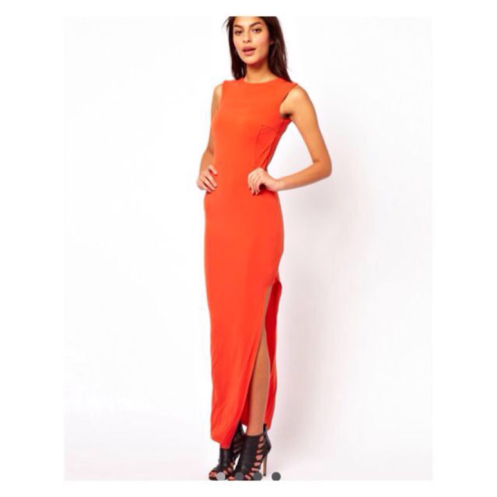 asos orange maxi dress