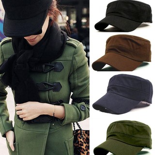 Image of Classic Style Outdoor Patrol Plain Cap Adjustable Army Hat Cotton