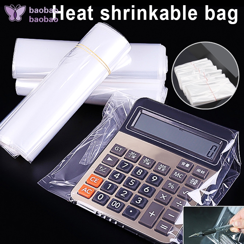 100 Pcs Heat Shrink Film Clear PVC Shrinkable Packaging Wrap Sealing ...