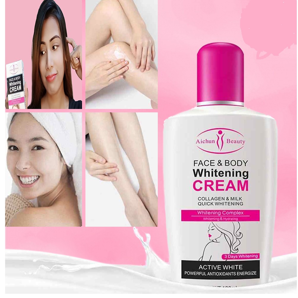 COLLAGEN & MILK* FACE & BODY WHITENING CREAM (120ML) SG SELLER & FAST
